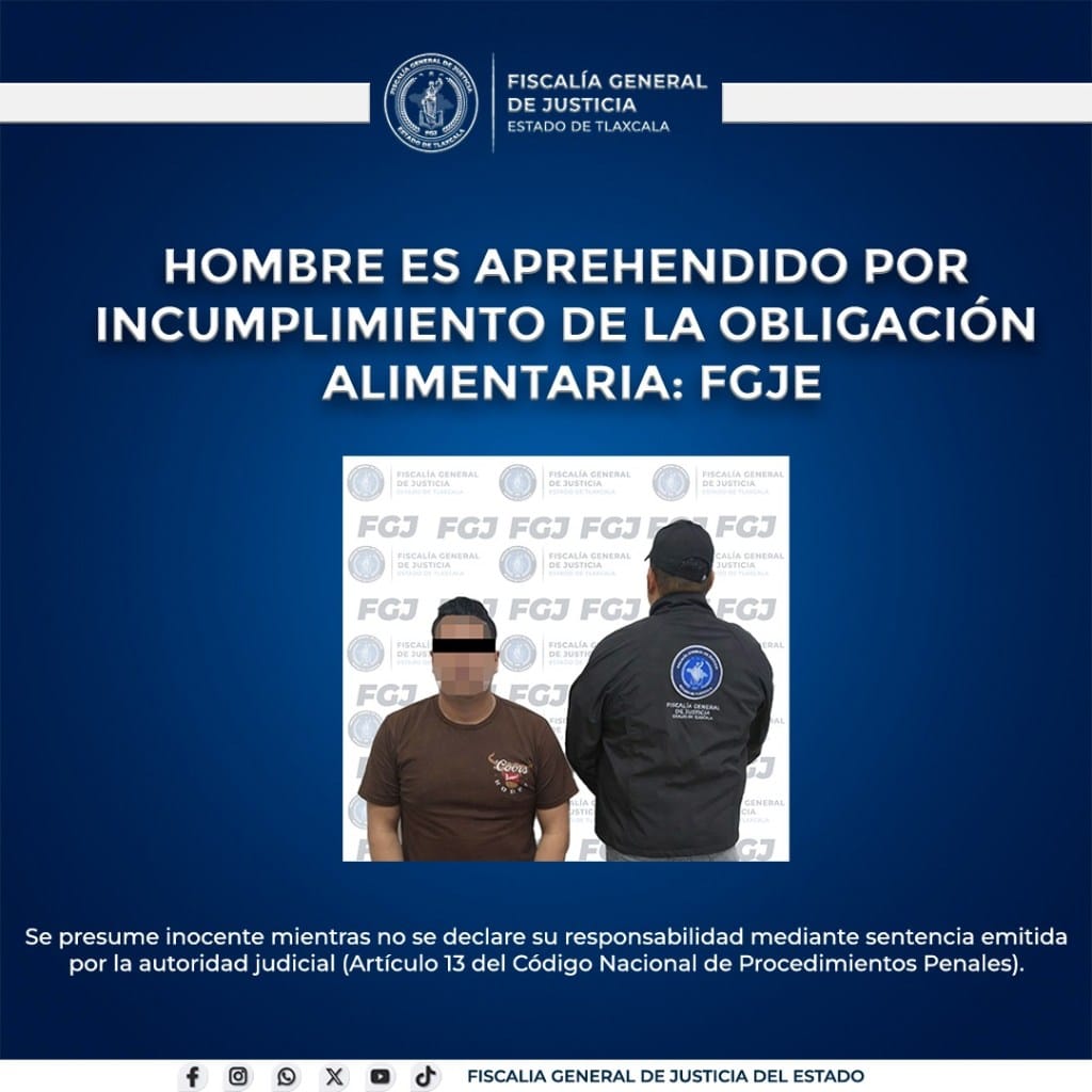 Hombre es aprehendido por incumplimiento de la obligación alimentaria: FGJE